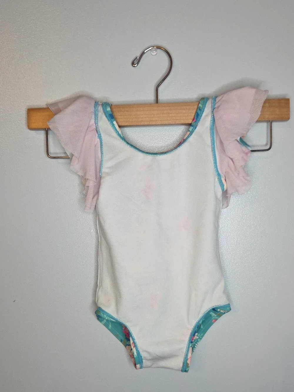 Ruffle Butts Size 12-18m Floral Swimsuit Fancy ME Floral Green Pink Floral